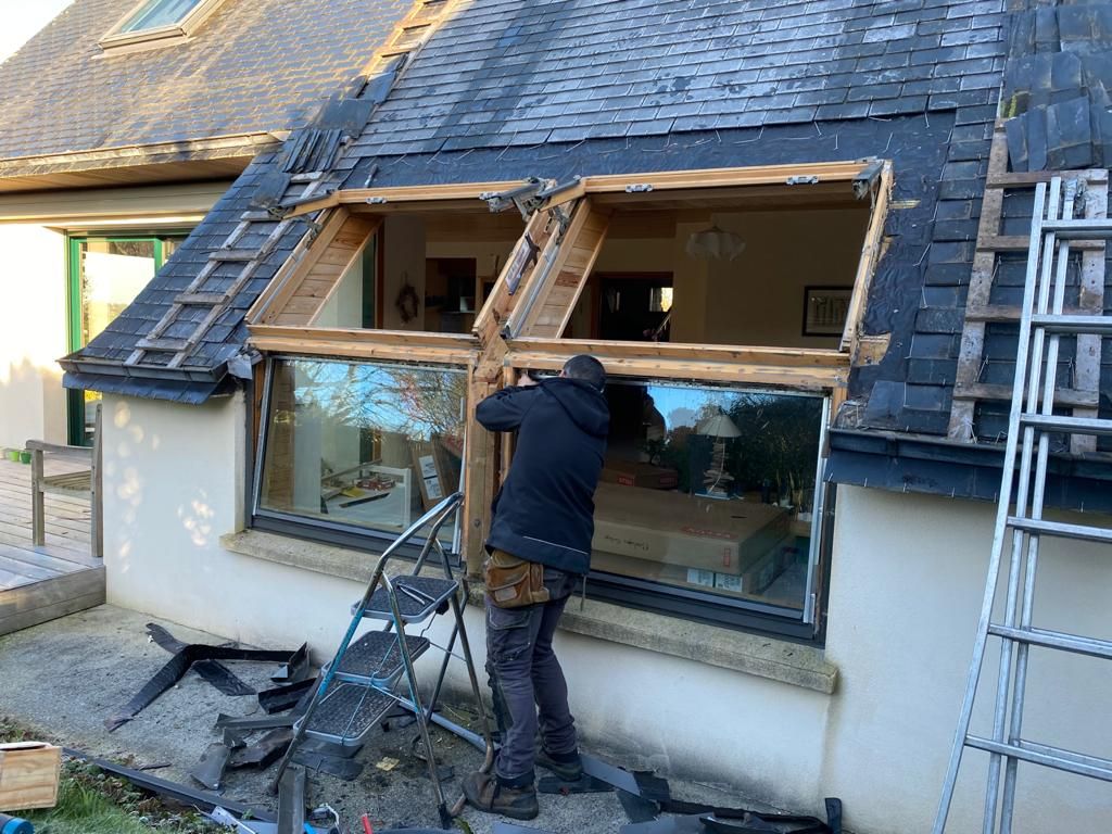 Remplacement de double verrière d'angle VELUX près de Brest Remplacement de double verrière d'angle VELUX près de Brest