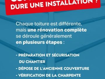 🤔 « Combien de temps vont durer les travaux ? »

C'est l'une des questions que l'on nous pose le plus souvent.

Chaque toiture est différente. La durée d'un...